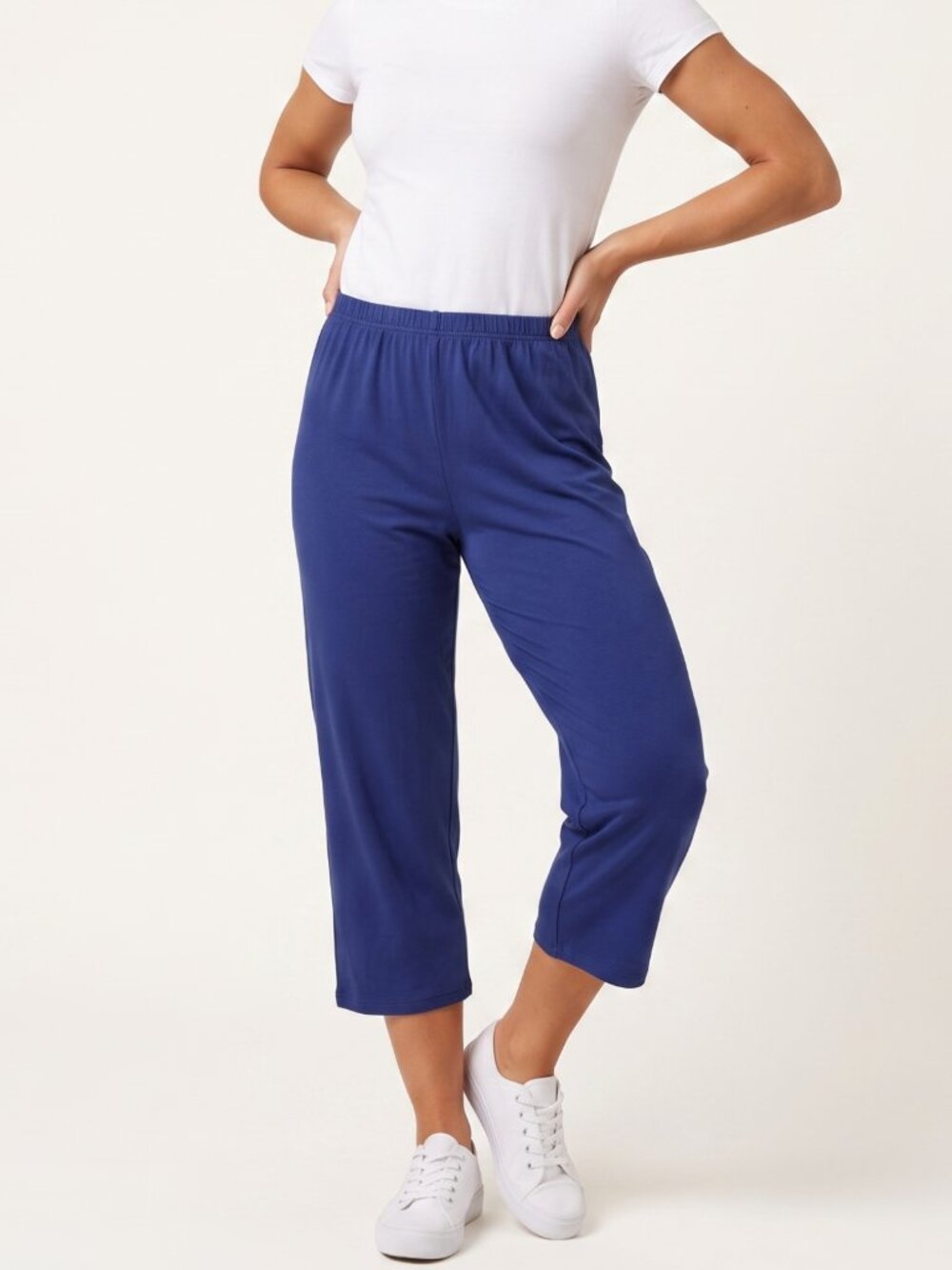 NWOT | 2 Pair Navy Blue Soft Stretch Knit Capri Pants Loungewear | S/M
